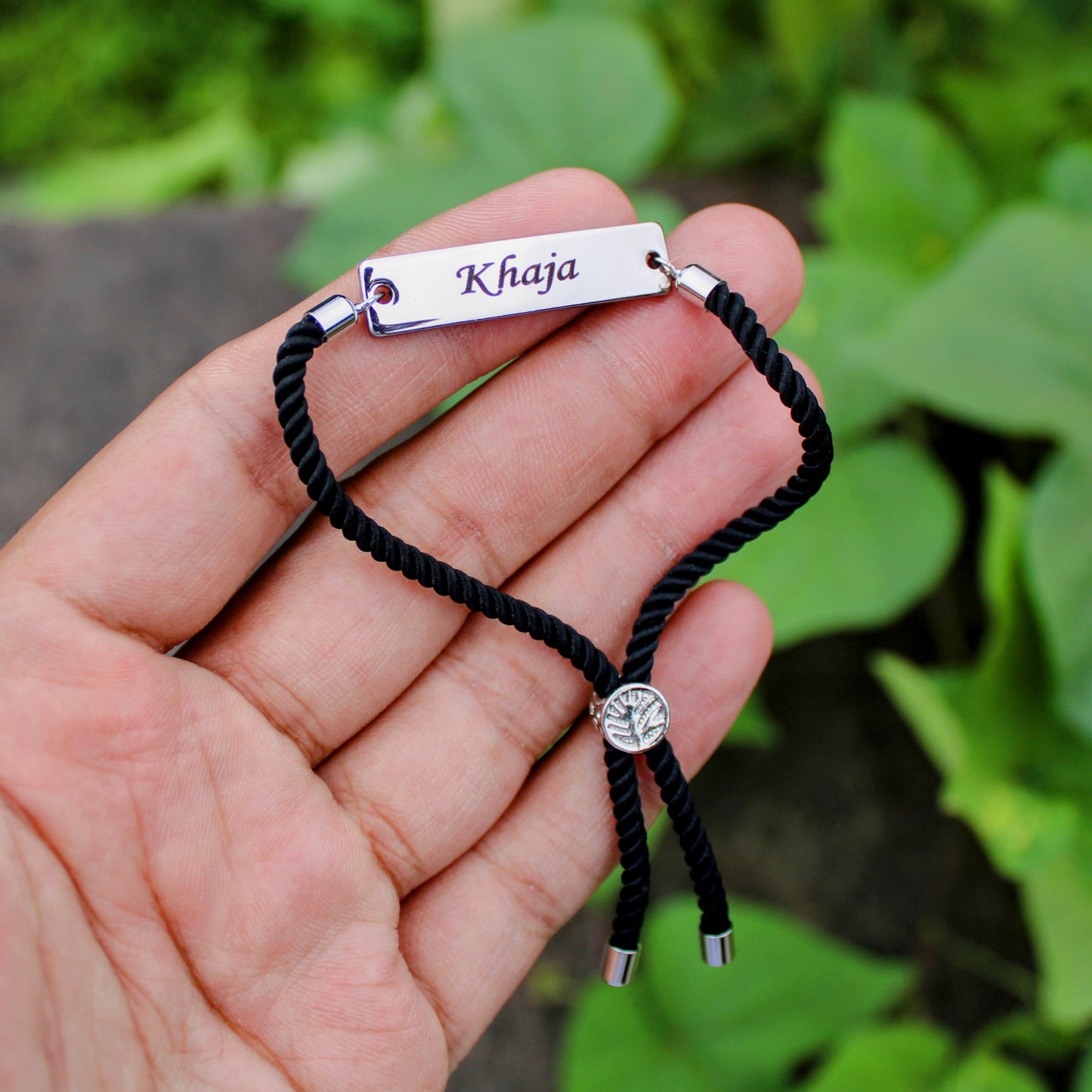 Yours Truly Engraved Leather Bracelet