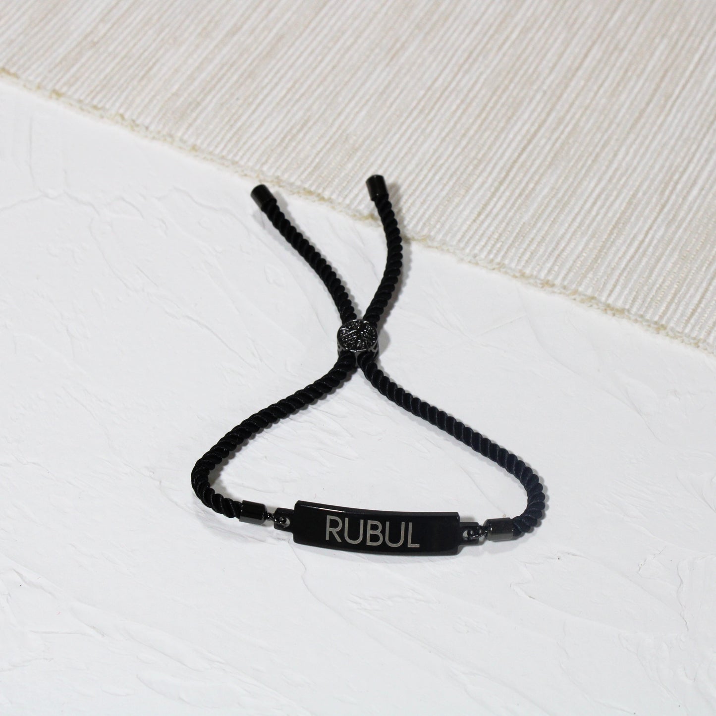 Yours Truly Engraved Leather Bracelet