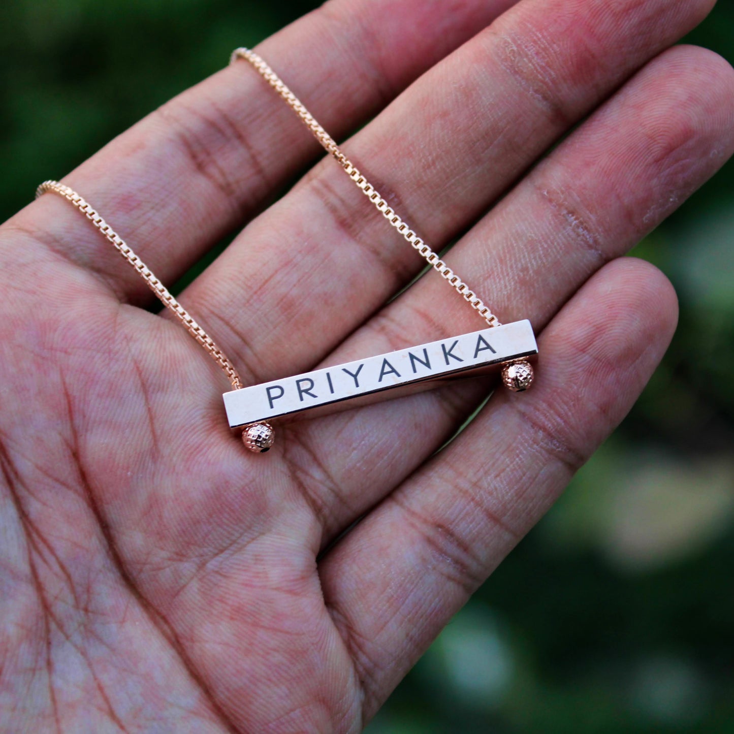 Yours Truly 22K Plated Reversible Bar Necklace