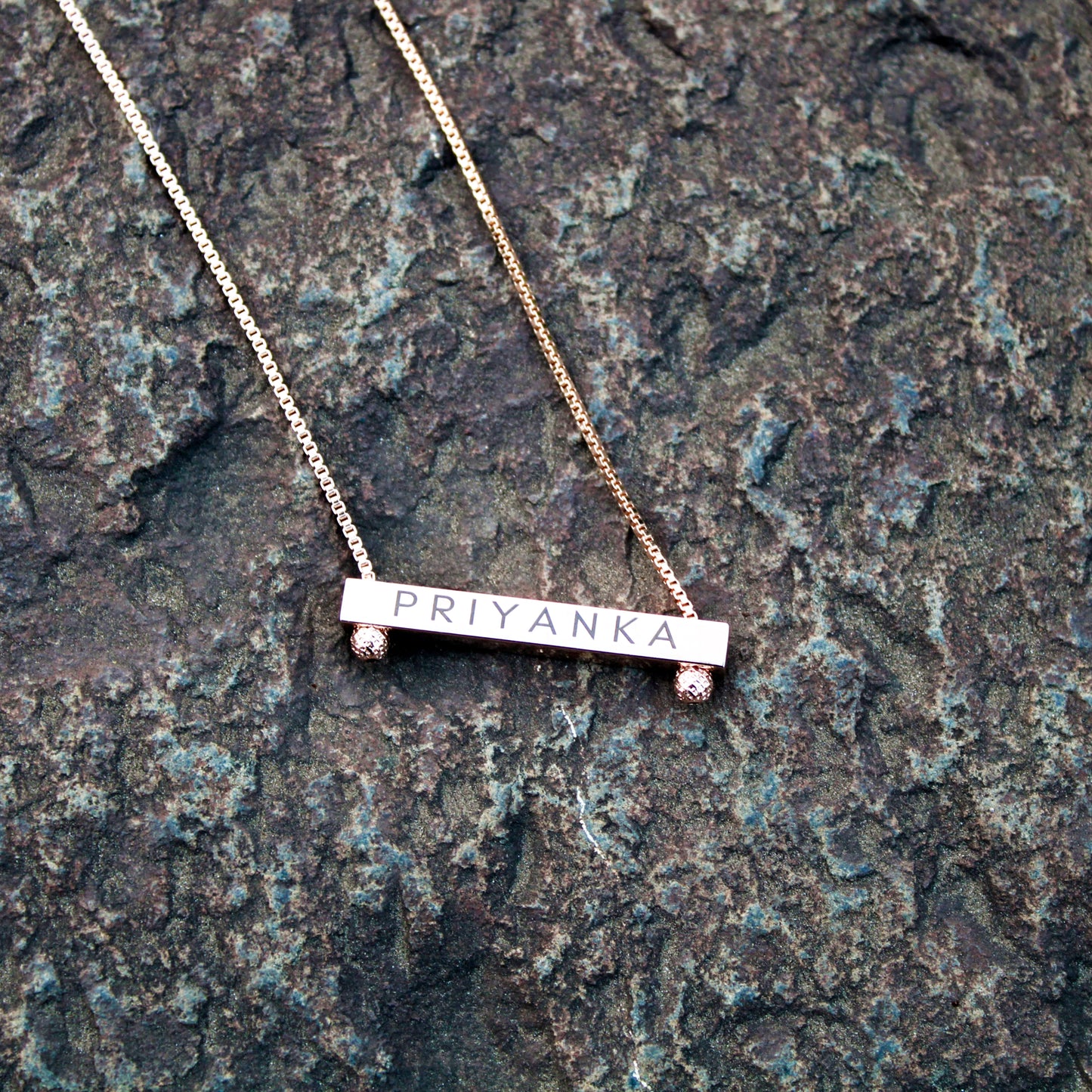 Yours Truly 22K Plated Reversible Bar Necklace