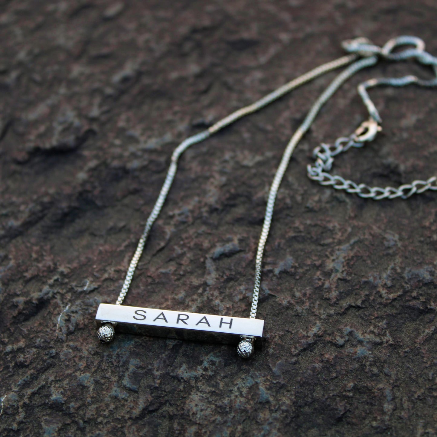 Yours Truly 22K Plated Reversible Bar Necklace