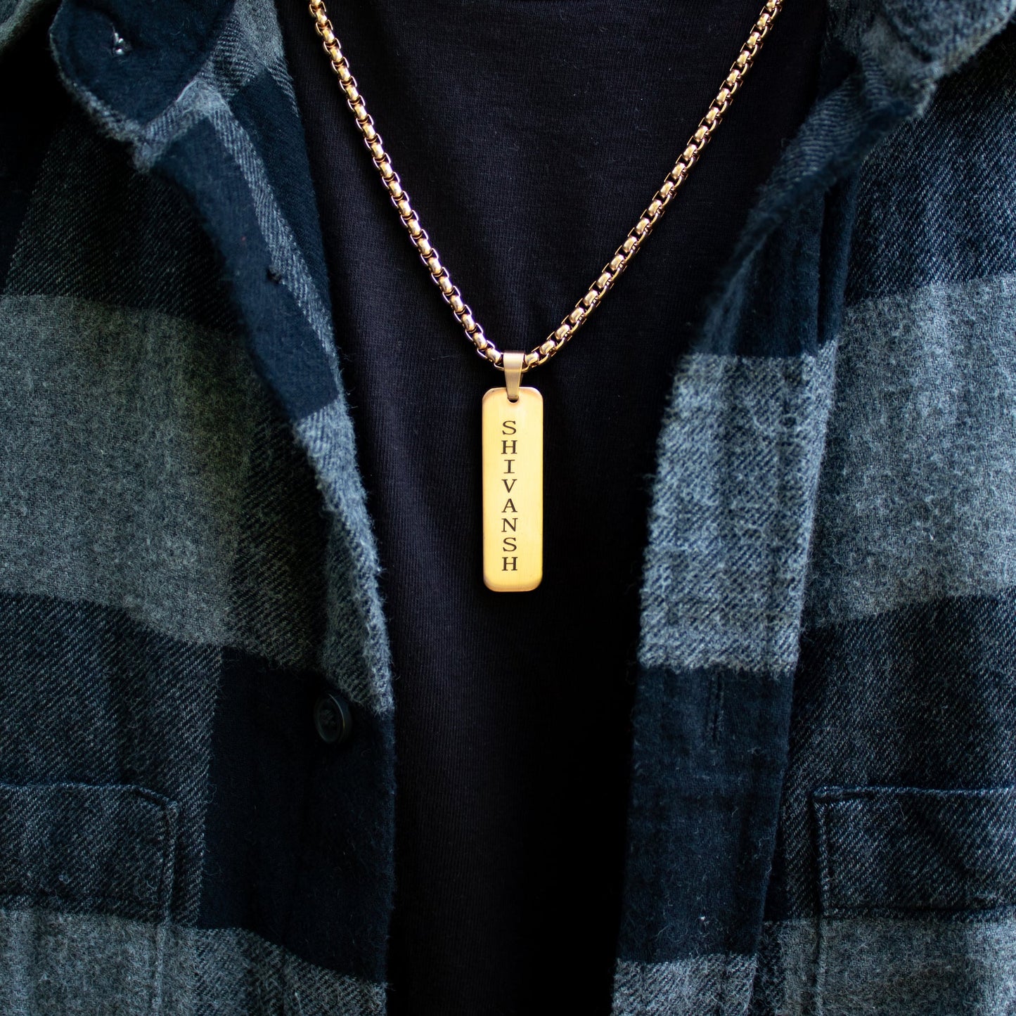 Yours Truly 22K Plated Reversible Tag Necklace