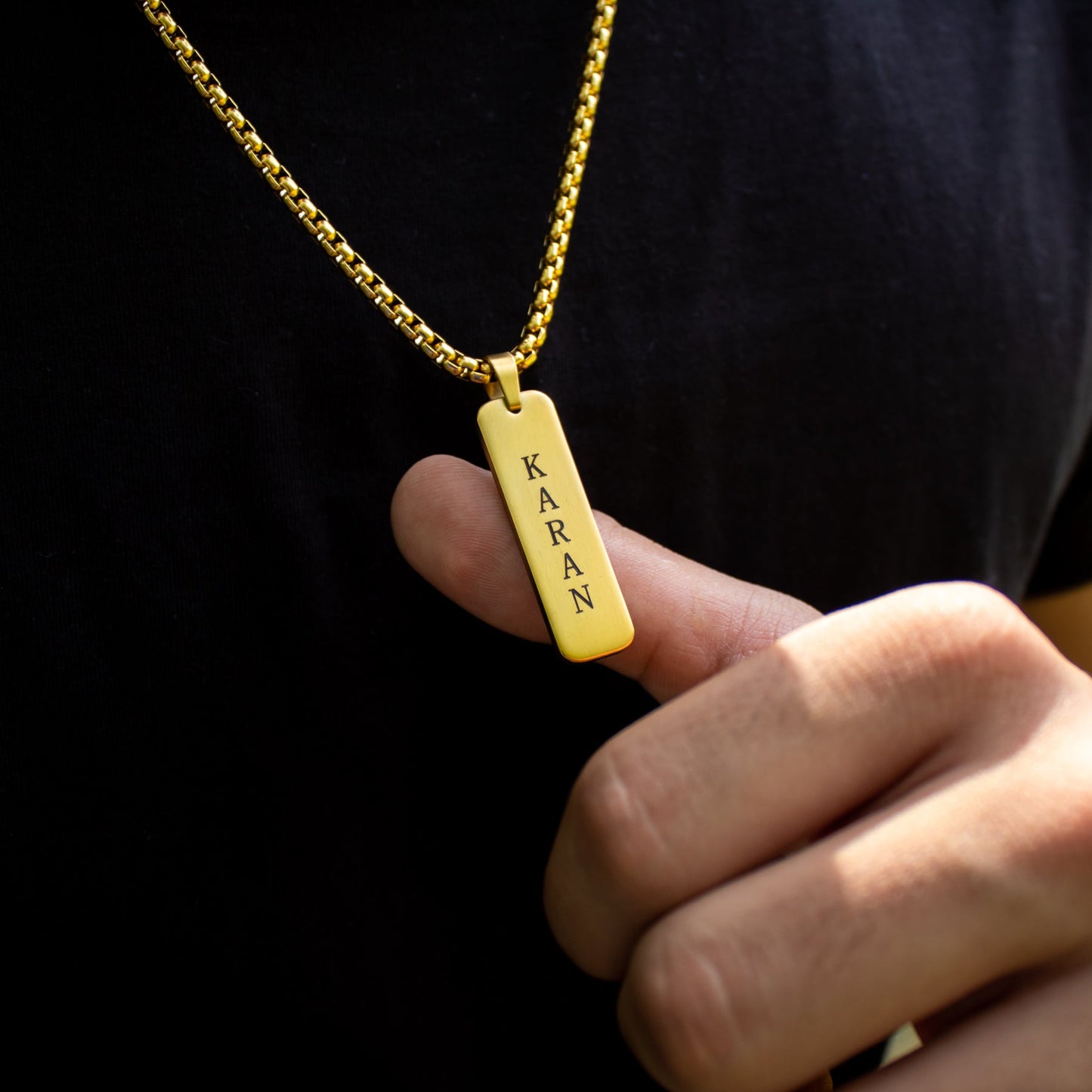 Yours Truly 22K Plated Reversible Tag Necklace