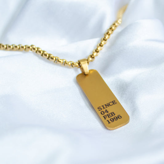 Yours Truly 22K Plated Reversible Tag Necklace
