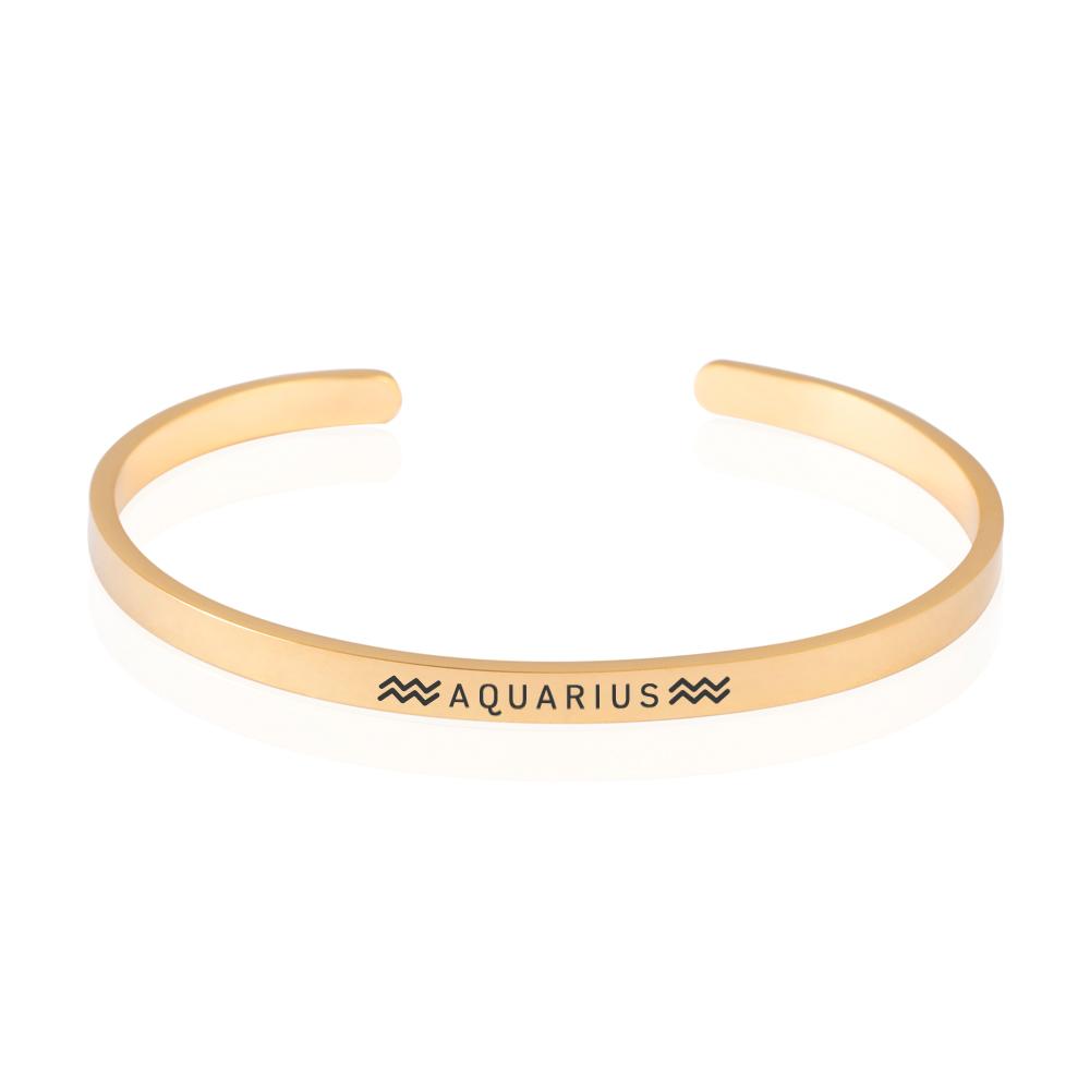 Yours Truly 22K Plated Zodiac Signs Cuff Bracelet