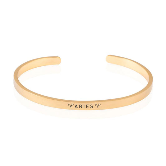 Yours Truly 22K Plated Zodiac Signs Cuff Bracelet