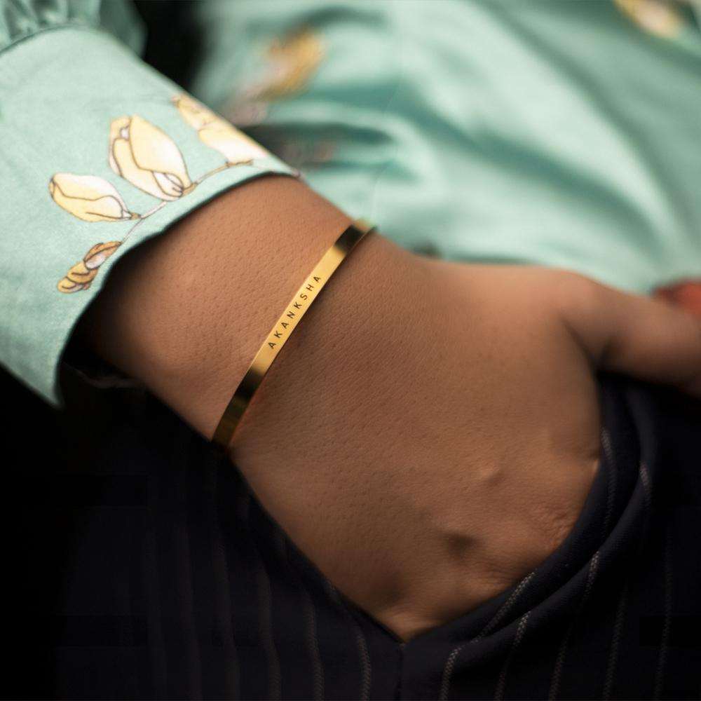 Yours Truly 22K Plated Cuff Bracelet