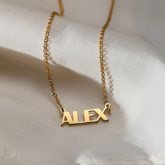 Yours Truly 22K Plated Gatsby Name Necklace