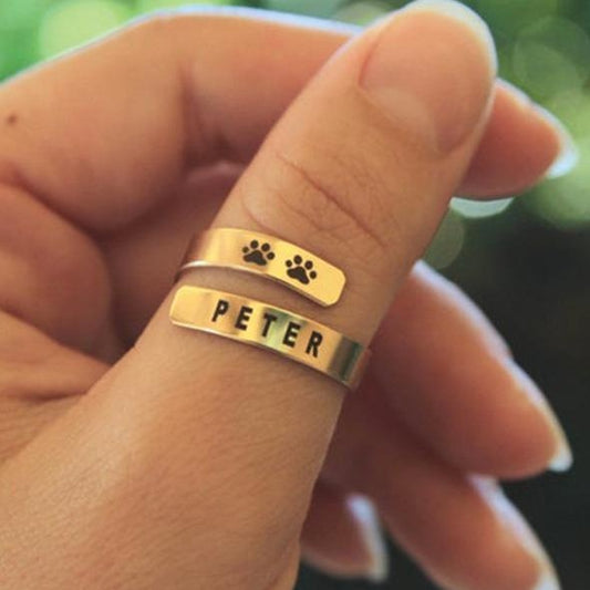 Yours Truly 22K Plated Pet Lovers Ring