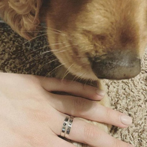 Yours Truly 22K Plated Pet Lovers Ring