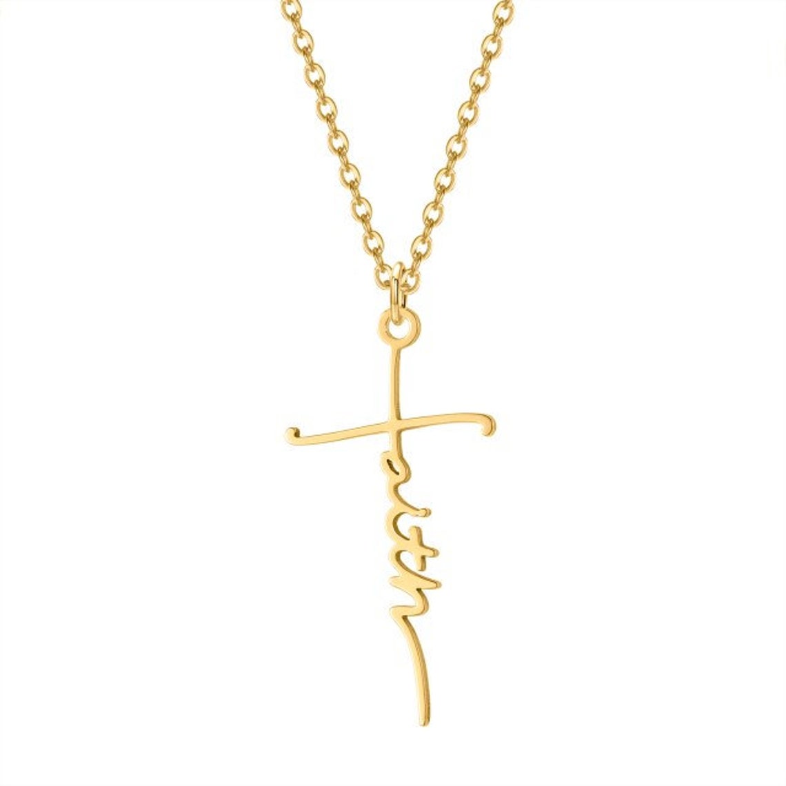 Yours Truly 22K Plated Cross Name Necklace