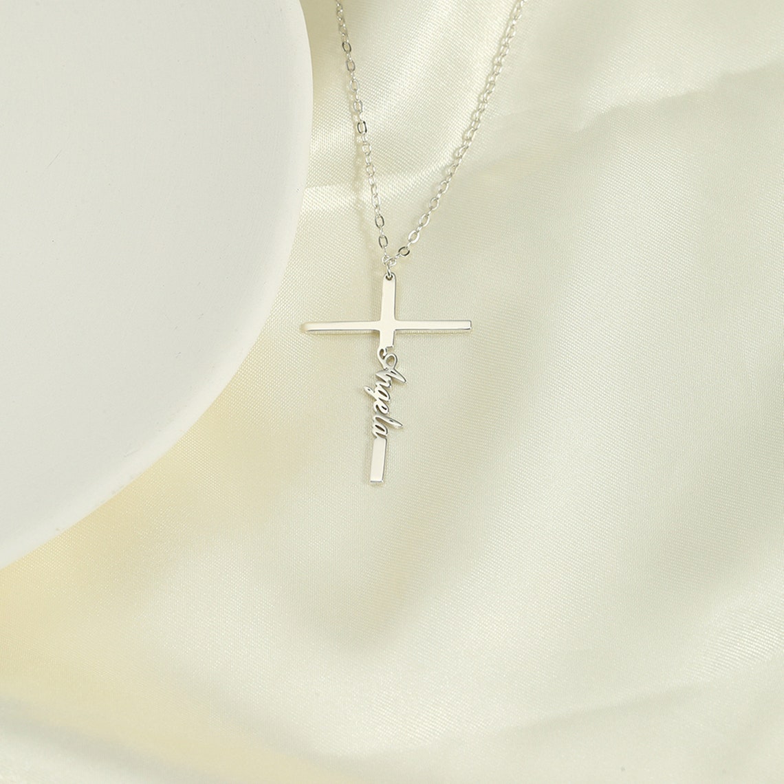 Yours Truly 22K Plated Cross Name Necklace