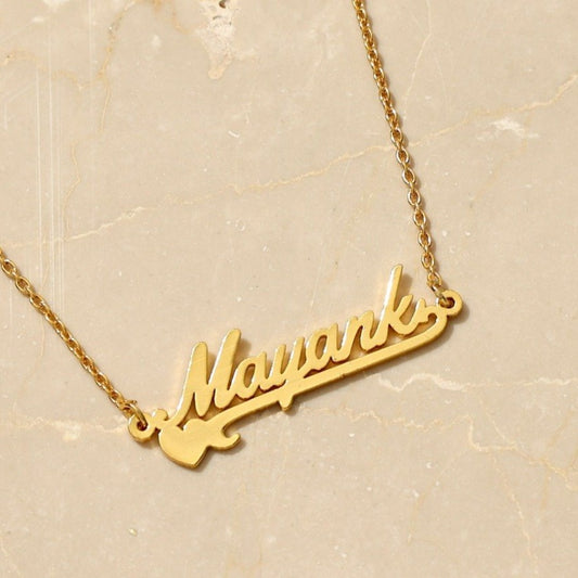 Yours Truly 22K Plated Heart Line Name Necklace