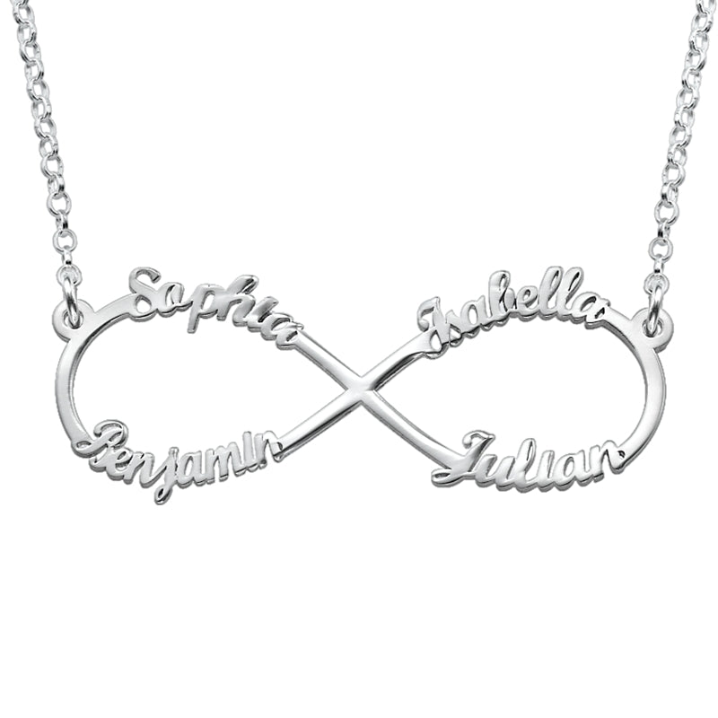 Yours Truly 22K Plated Infinity Family Name Necklace