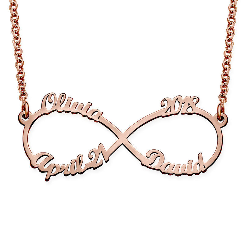 Yours Truly 22K Plated Infinity Family Name Necklace