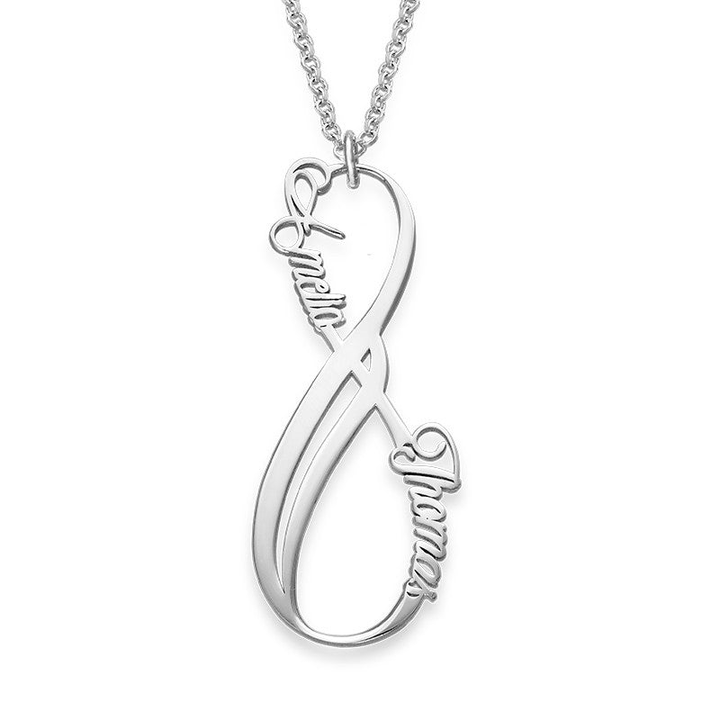 Yours Truly 22K Plated Vertical Infinity Couple Name Necklace