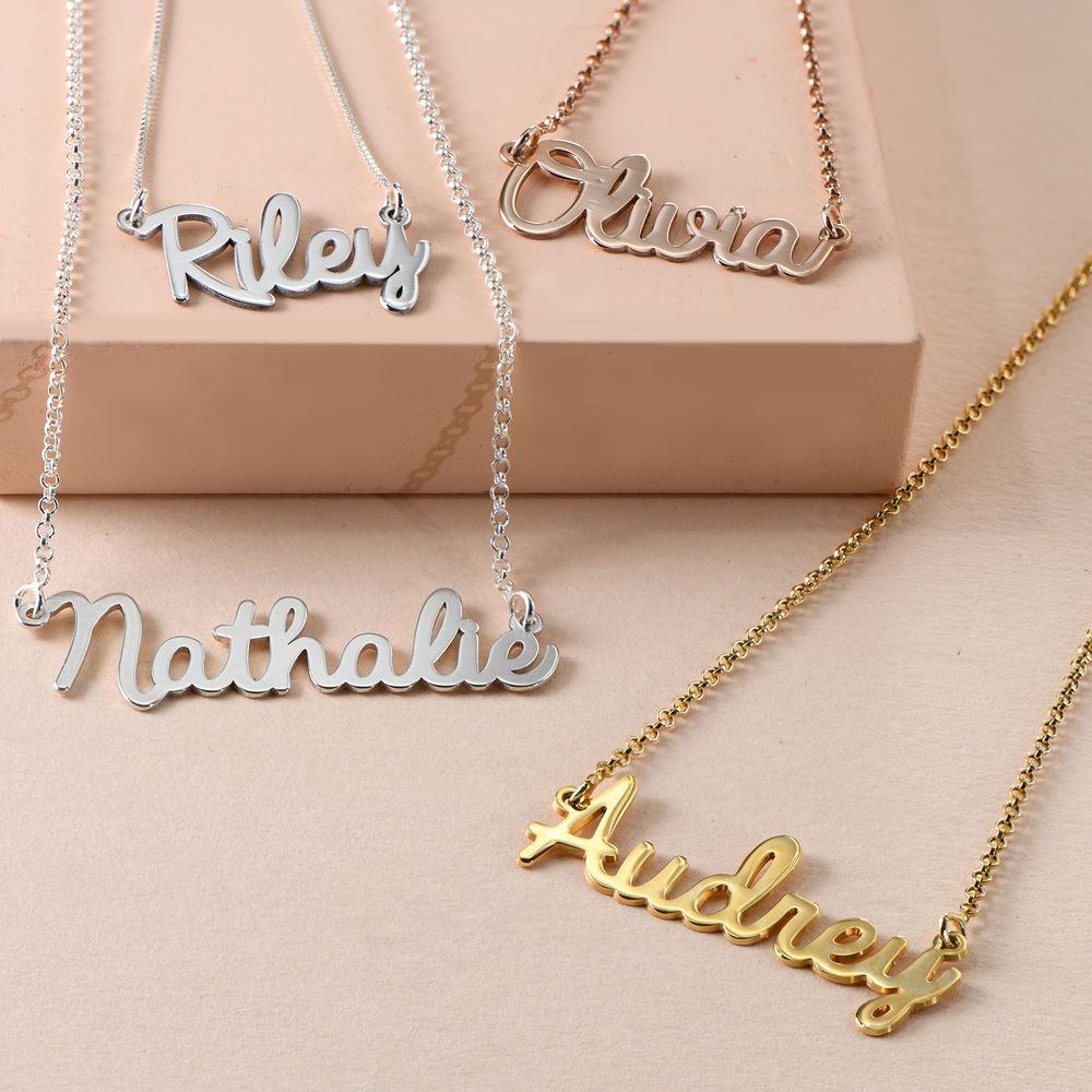 Yours Truly 22K Plated Cursive Name Necklace