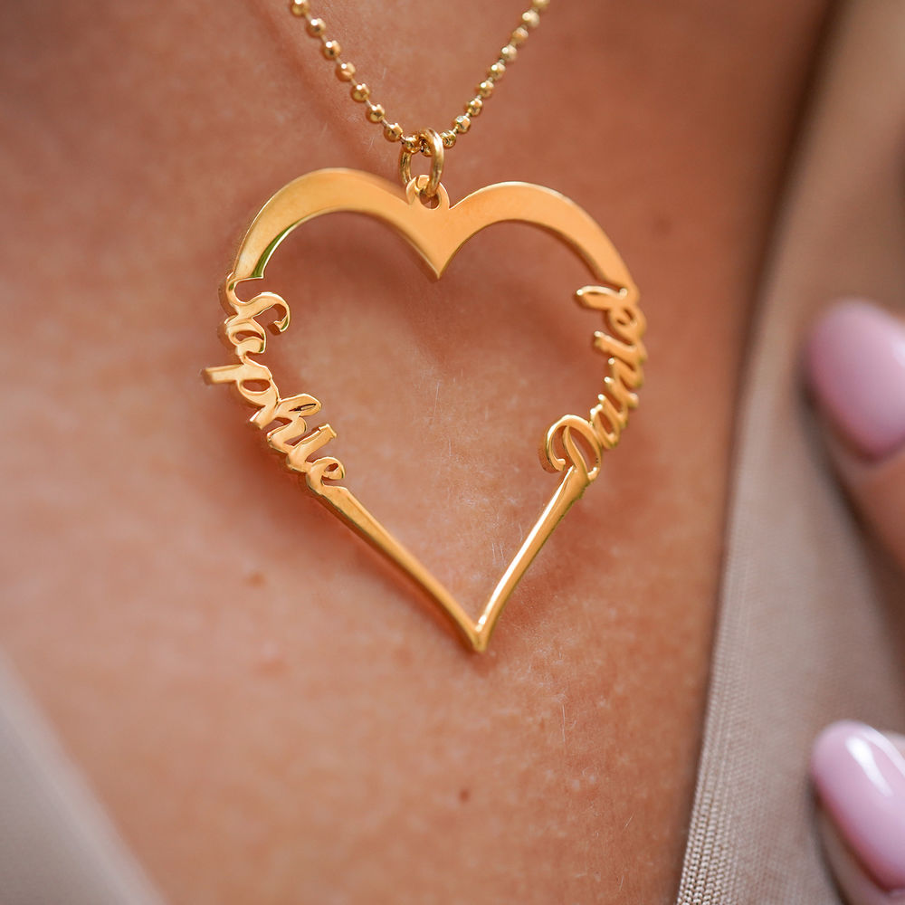 Yours Truly 22K Plated Heart Couple Name Necklace