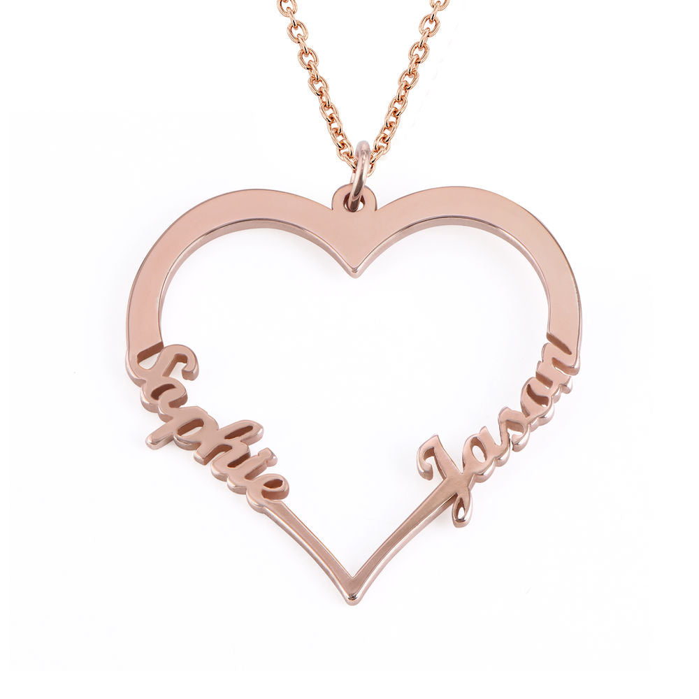 Yours Truly 22K Plated Heart Couple Name Necklace