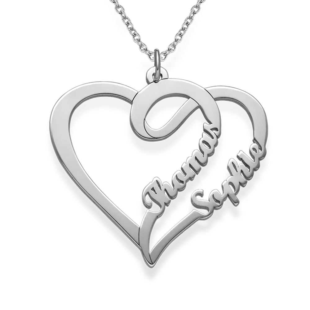 Yours Truly 22K Plated Heart Couple Name Necklace