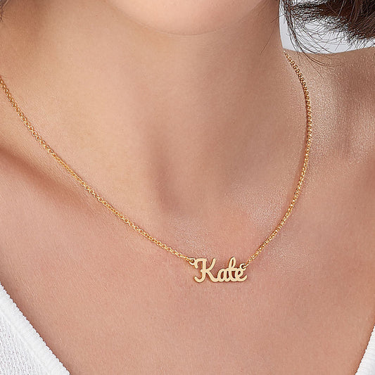 Yours Truly 22K Plated Dainty Name Necklace