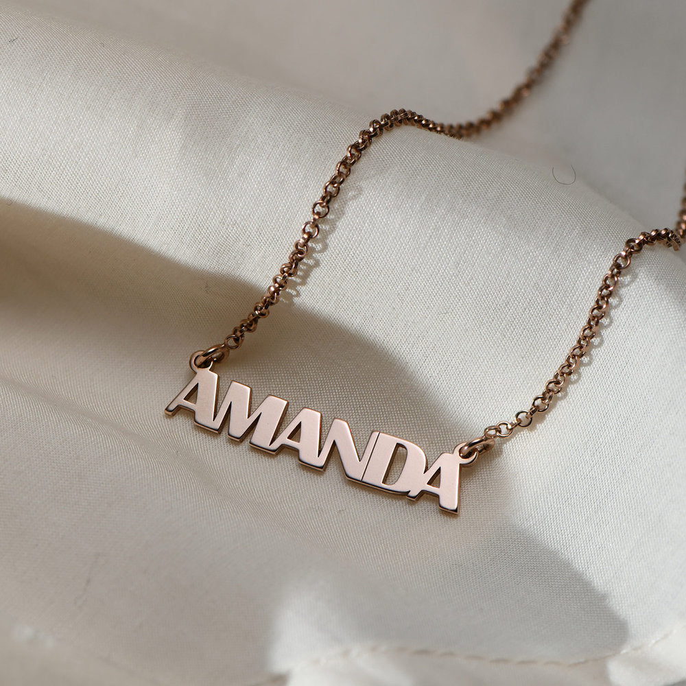 Yours Truly 22K Plated Gatsby Name Necklace