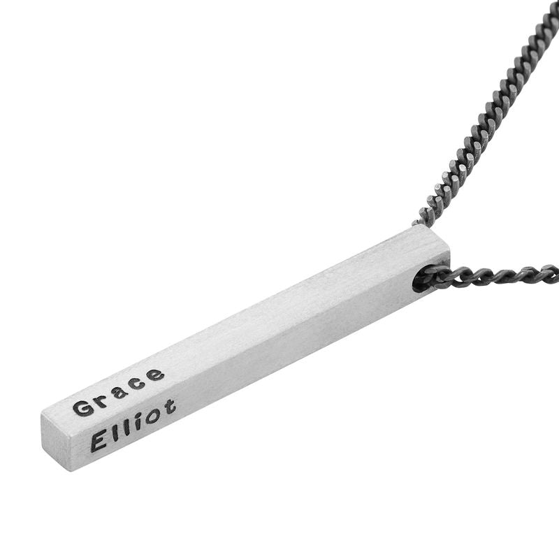 Yours Truly 22K Plated Matte Finish Memory Bar Necklace