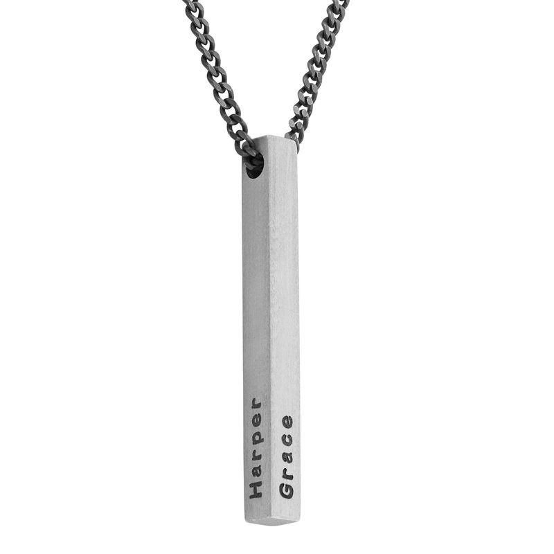 Yours Truly 22K Plated Matte Finish Memory Bar Necklace