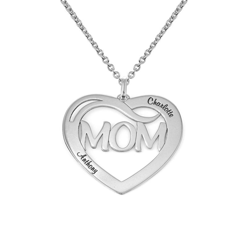 Yours Truly 22K Plated Heart Mom & Kids Name Necklace