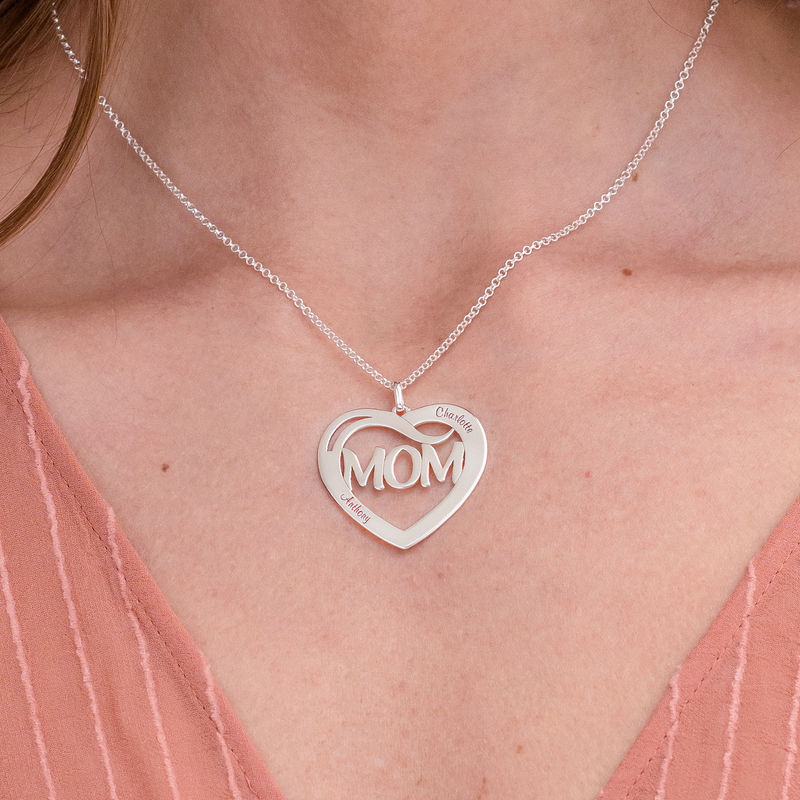 Yours Truly 22K Plated Heart Mom & Kids Name Necklace