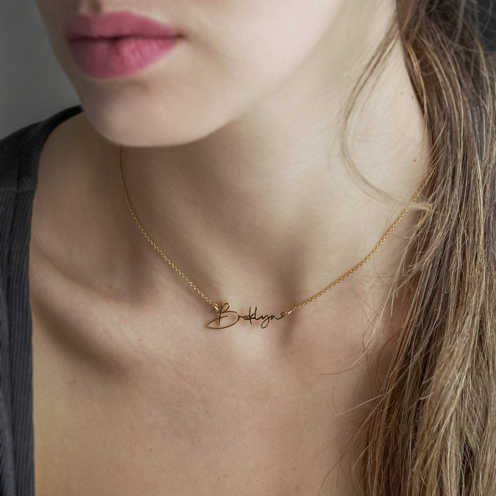 Yours Truly 22K Plated Signature Name Necklace