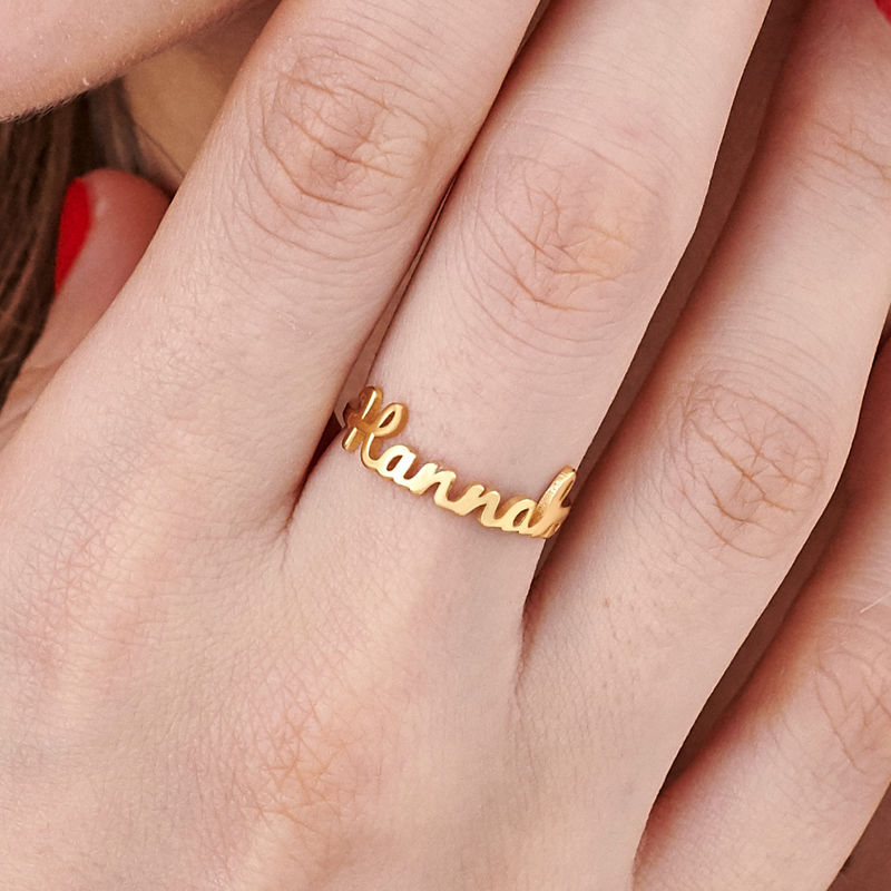 Yours Truly 22K Plated Name Ring