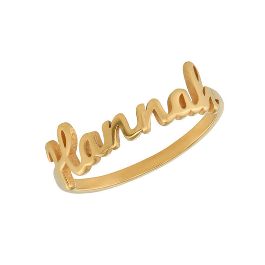 Yours Truly 22K Plated Name Ring