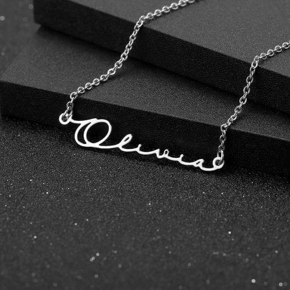 Yours Truly 22K Plated Signature Name Necklace
