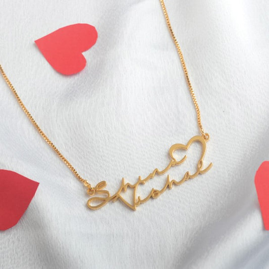 Yours Truly 22K Plated Signature Couple Name Necklace