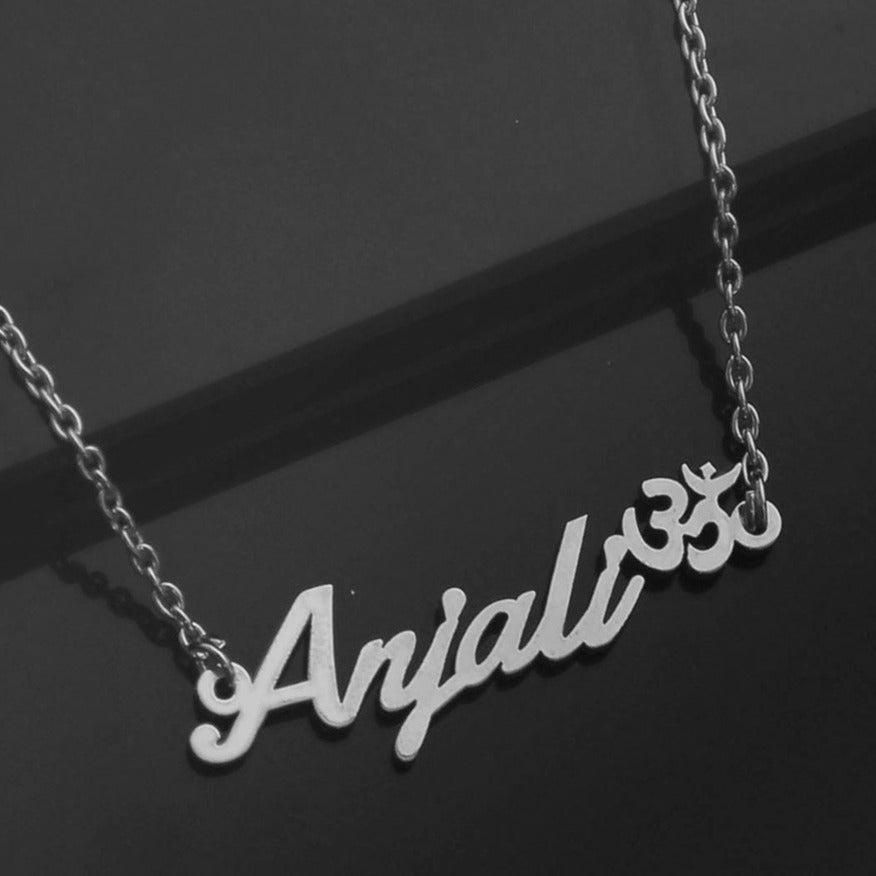 Yours Truly 22K Plated Om Name Necklace