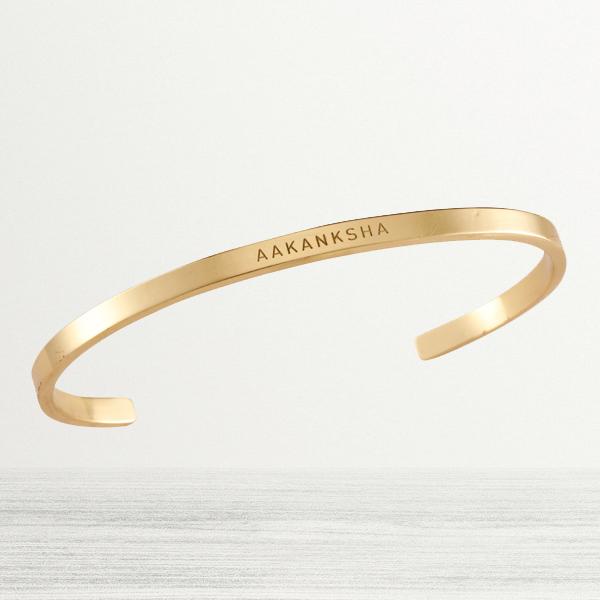 Yours Truly 22K Plated Cuff Bracelet